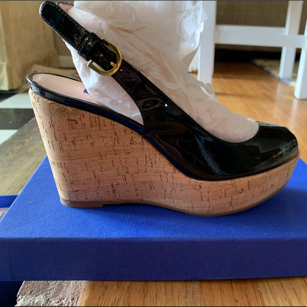 Stuart Weitzman Jean Black Patent NIB